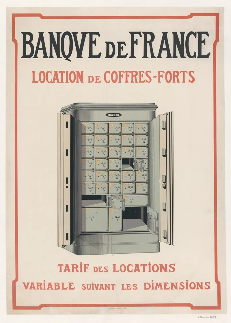 Banque De France Location De Coffres Forts Wall Art by Imp. Paul Dupont - High-Resolution Digital Print