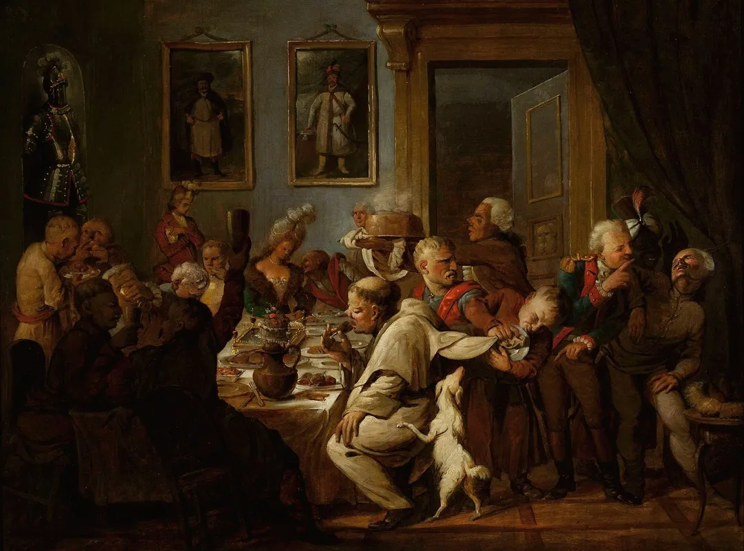 Banquet At Radziwills Wall Art by Aleksander Orłowski - High-Resolution Digital Print