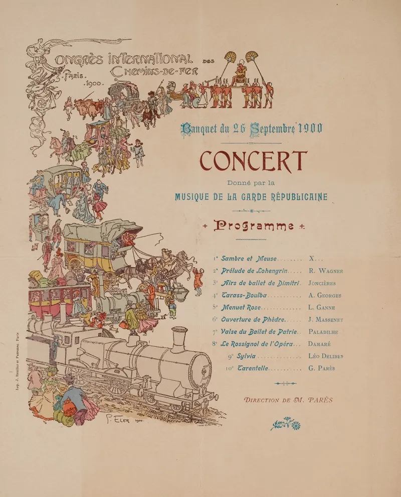 Banquet Du 26 Septembre 1900 Wall Art by P. Eler - High-Resolution Digital Print