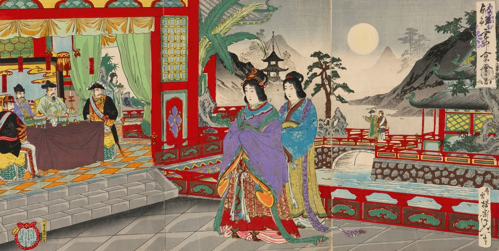 Banquet Inside The Korean Royal Palace Wall Art by Watanabe Nobukazu - High-Resolution Digital Print