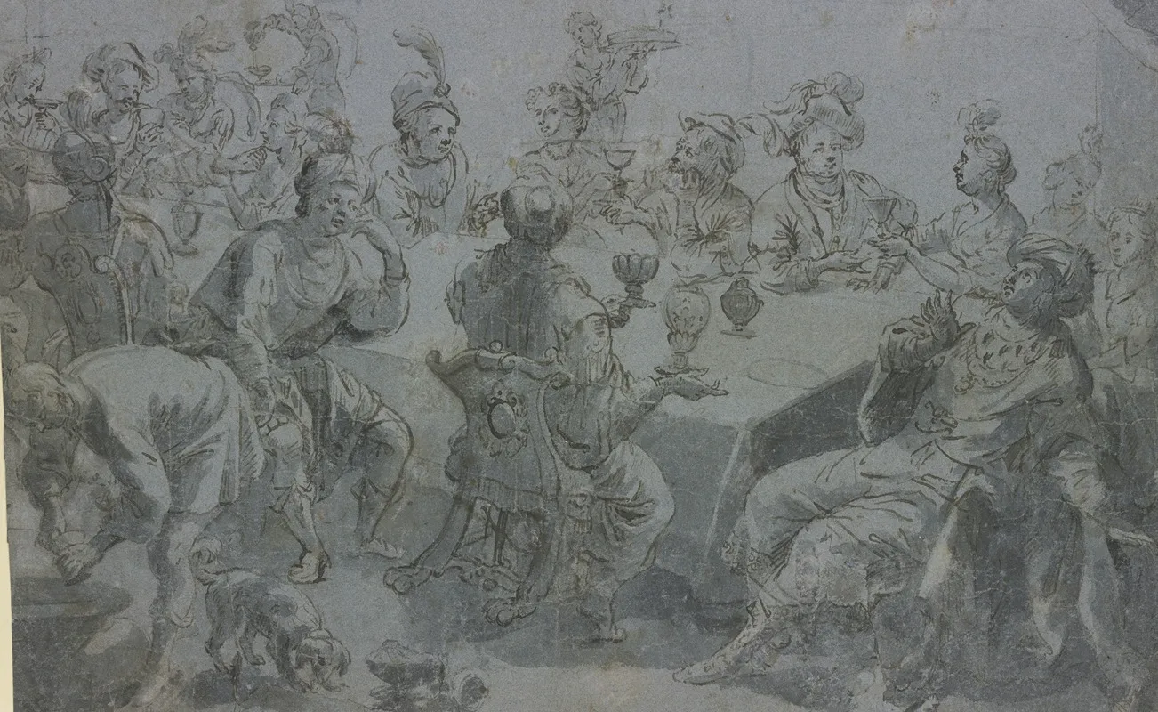 Banquet Of Belshazzar Wall Art by Leonaert Bramer - High-Resolution Digital Print