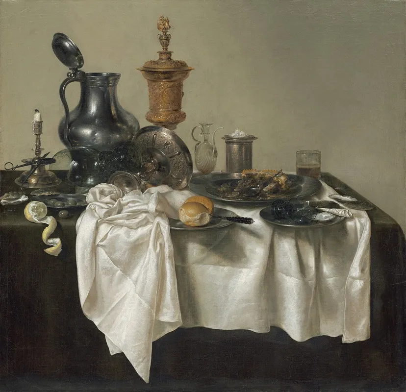 Banquet Piece With Mince Pie Wall Art by Willem Claesz Heda - High-Resolution Digital Print