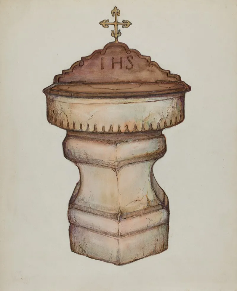 Baptismal Font With Top