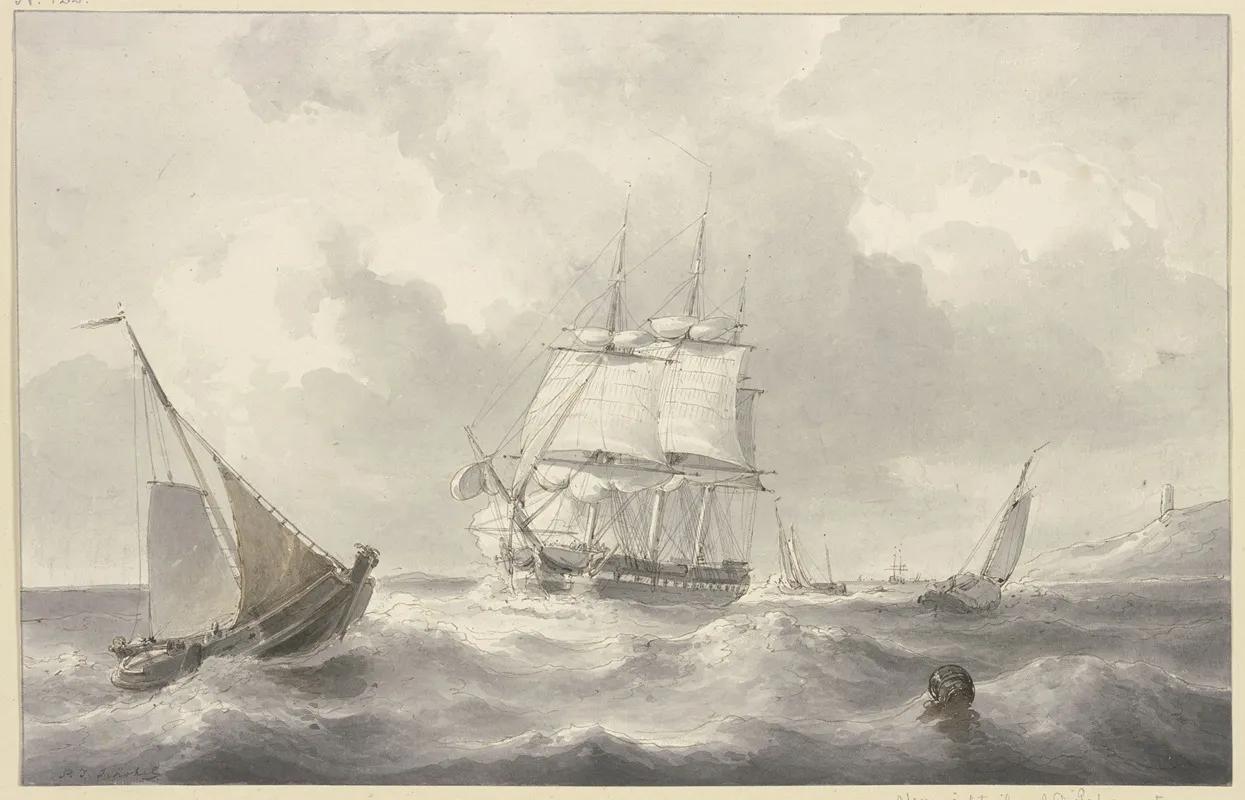 Bark In Rough Sea