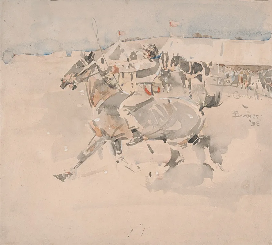 Barnett Fair Putting Him Through His Paces Wall Art by Joseph Crawhall - High-Resolution Digital Print