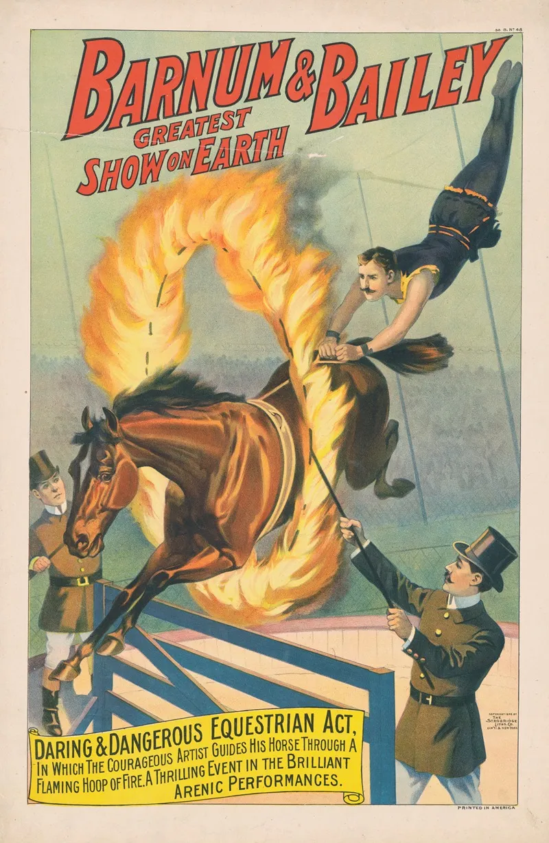 Barnum Bailey Greatest Show On Earth Daring And Dangerous Equestrian Act