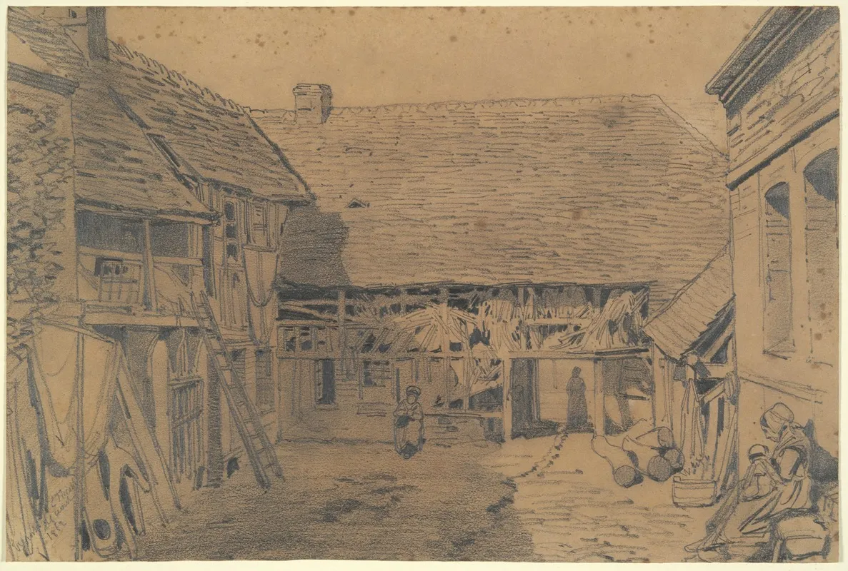 Barnyard Scene 3 Wall Art by Émile Frédéric Nicolle - High-Resolution Digital Print