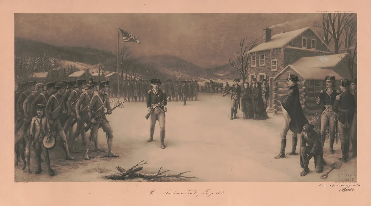 Baron Steuben At Valley Forge 1778 Wall Art by Fishel, Adler & Schwartz - High-Resolution Digital Print