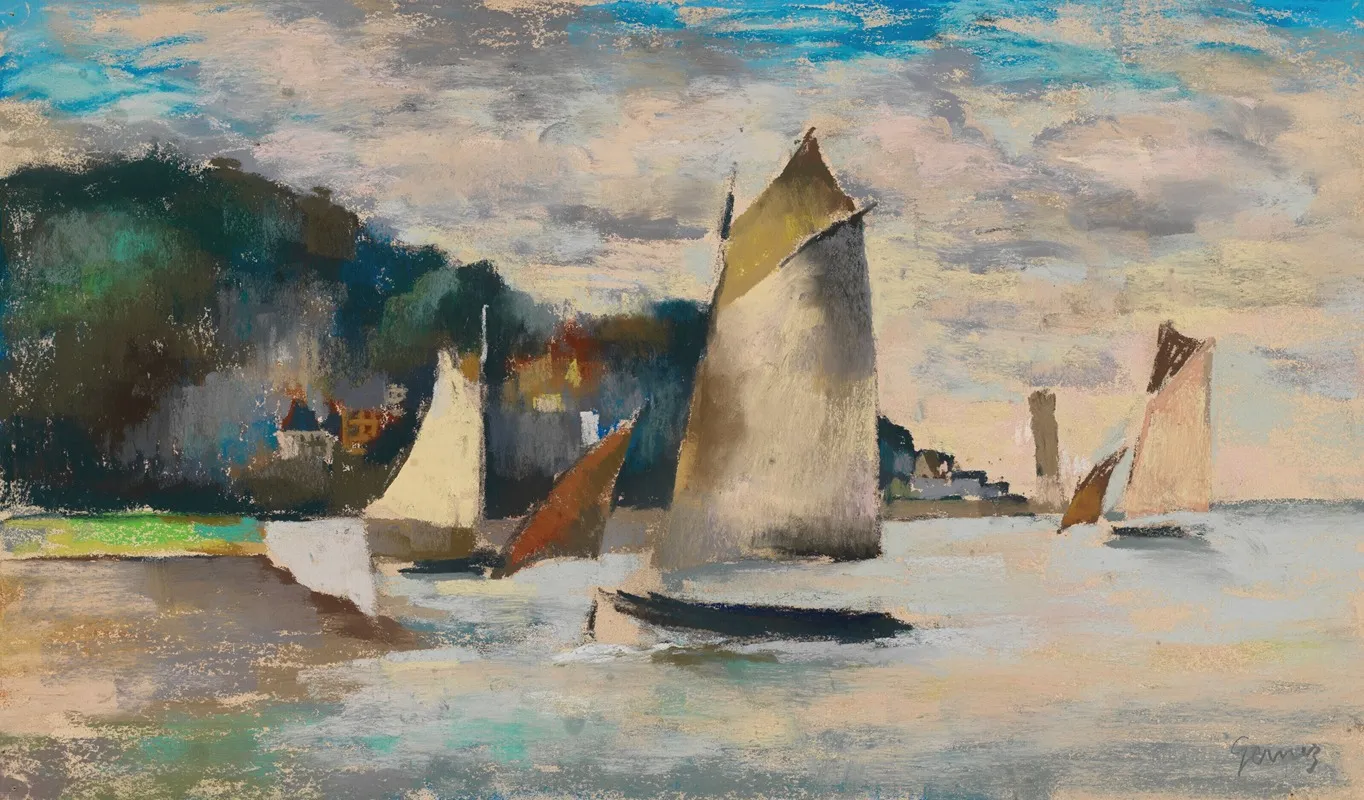 Barques Sortants Et Rentrants Du Port Dhonfleur