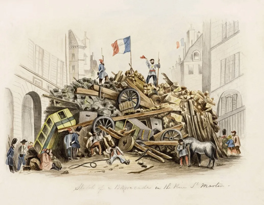 Barricade Dans La Rue Saint Martin Le 25 Fevrier 1848 3eme Et 4eme Arrondissements