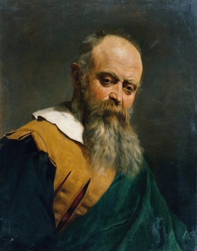 Bartiger Mann Mit Pelzkragen Und Kette Wall Art by Natale Schiavone - High-Resolution Digital Print