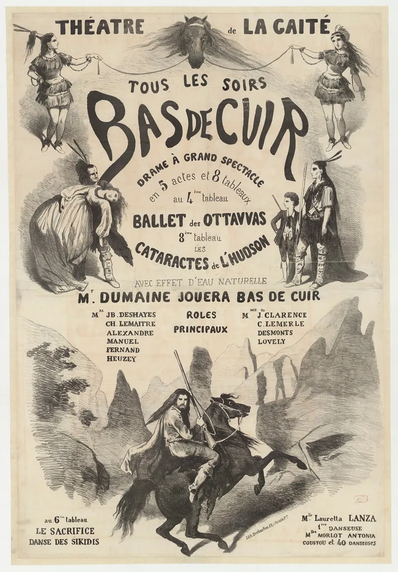 Bas De Cuir Drame A Grand Spectacle Wall Art by Lith. Destouches - High-Resolution Digital Print