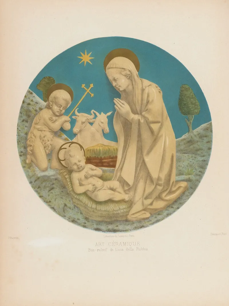 Bas Relief De Luca Della Robbia Wall Art by Joseph Rose Lemercier - High-Resolution Digital Print