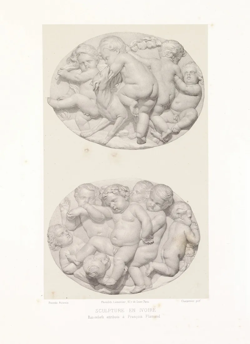 Bas Reliefs Attribues A Francois Flamand Wall Art by Joseph Rose Lemercier - High-Resolution Digital Print