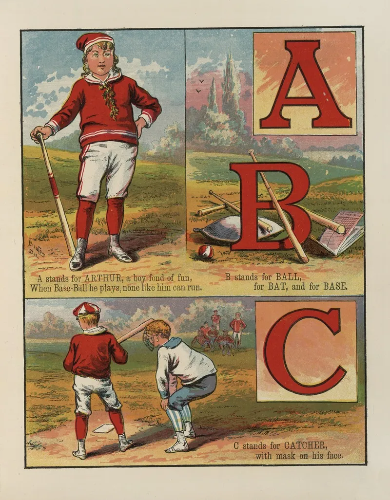Baseball A B C Pl 03 Wall Art by McLoughlin Bros - High-Resolution Digital Print