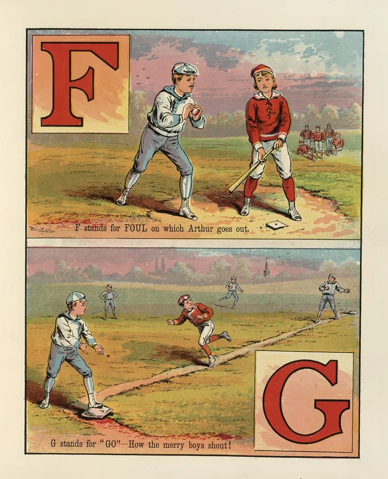 Baseball A B C Pl 05 Wall Art by McLoughlin Bros - High-Resolution Digital Print