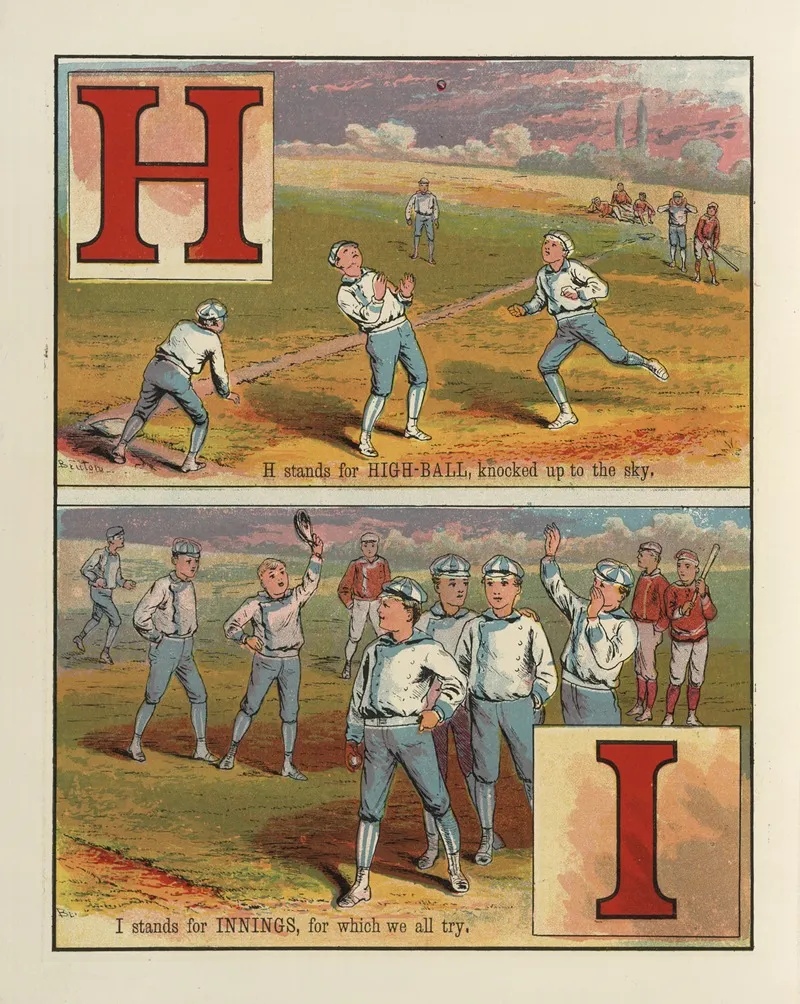 Baseball A B C Pl 06 Wall Art by McLoughlin Bros - High-Resolution Digital Print