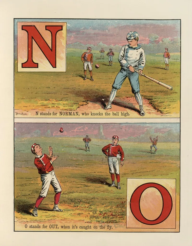 Baseball A B C Pl 09 Wall Art by McLoughlin Bros - High-Resolution Digital Print