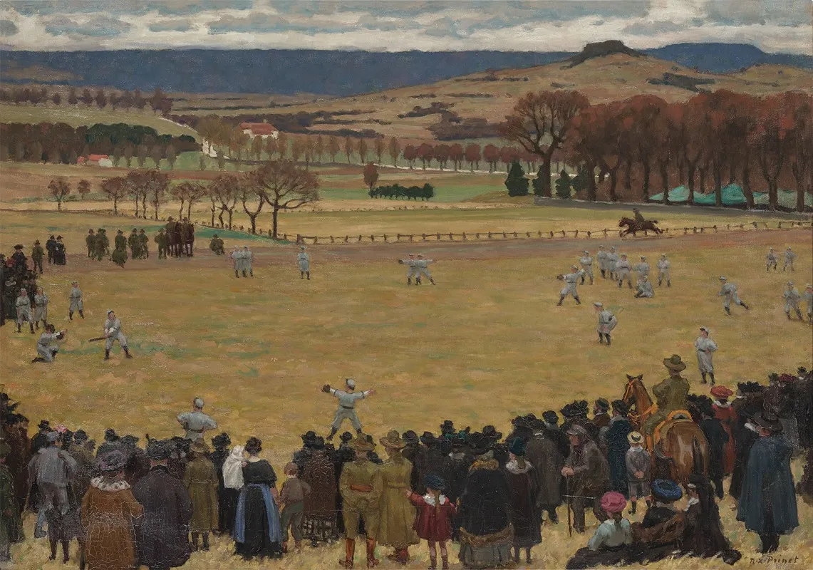 Baseball Match At Pont Eveque Wall Art by René-Xavier Prinet - High-Resolution Digital Print