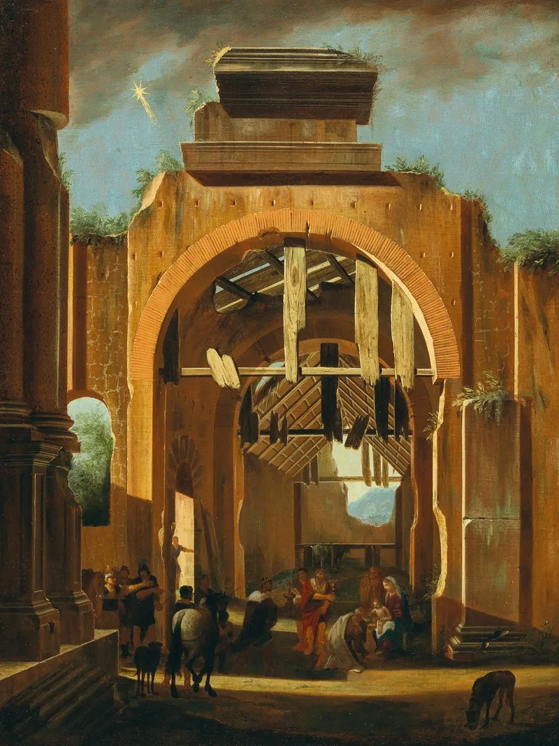 Basilica Of Constantine Motif With The Adoration Of The Magi Wall Art by Niccolò Codazzi - High-Resolution Digital Print