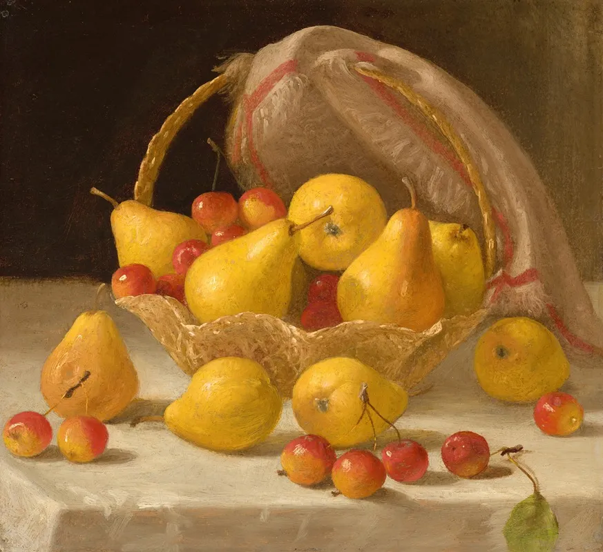 Basket Of Pears And Crabapples Wall Art by John F. Francis - High-Resolution Digital Print