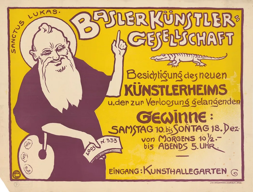 Basler Kunstlergesellschaft Besichtigung Des Neuen Kunstlerheims U Der Zur Verlosung Gelangenden Gewinne Wall Art by Emil Beurmann - High-Resolution Digital Print