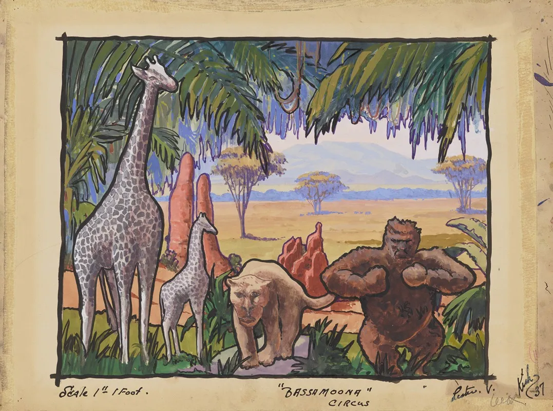 Bassa Moona Sketch No 3 Circus Wall Art by Lester J. Vermillia - High-Resolution Digital Print