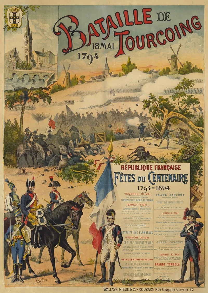 Bataille De Tourcoing 18 Mai 1794 Republique Francaise Fetes Du Centenaire 1794 1894 Wall Art by A. Gallice - High-Resolution Digital Print