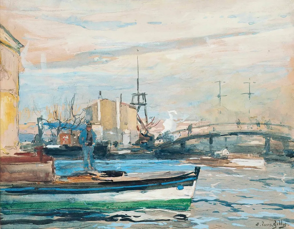 Bateau Sur La Siene Wall Art by Eugène Louis Gillot - High-Resolution Digital Print