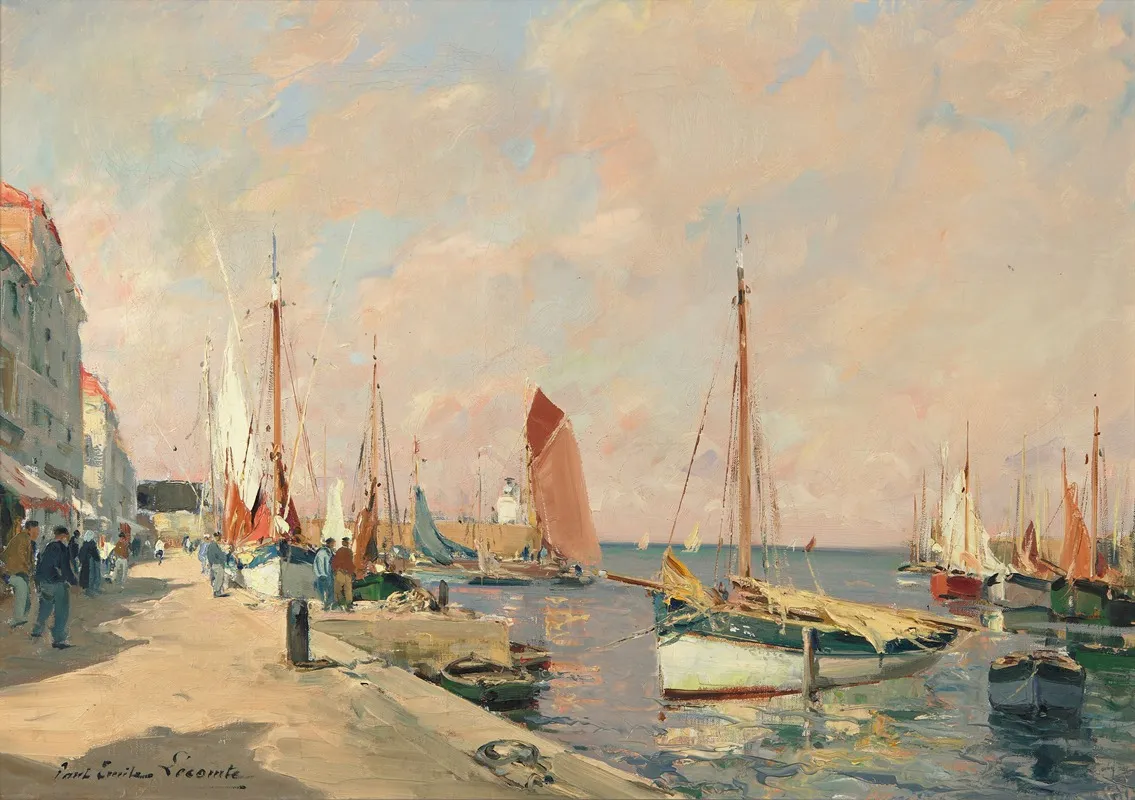 Bateaux A Quai Wall Art by Paul Emile Lecomte - High-Resolution Digital Print