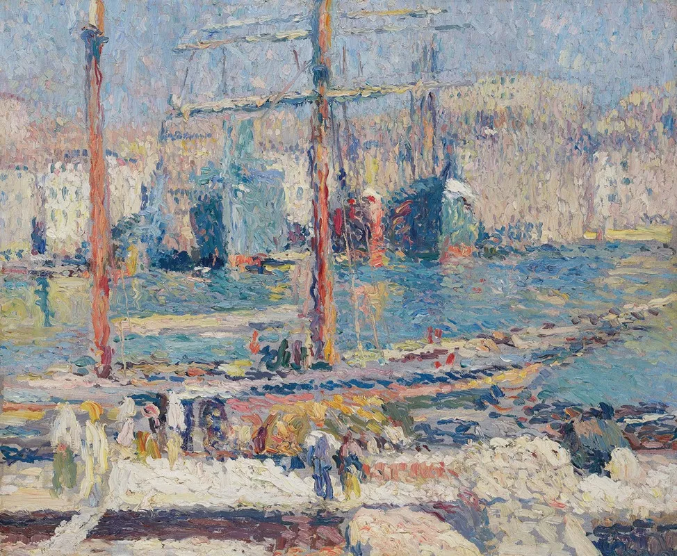 Bateaux Dans Le Port De Marseille Wall Art by Henri Martin - High-Resolution Digital Print