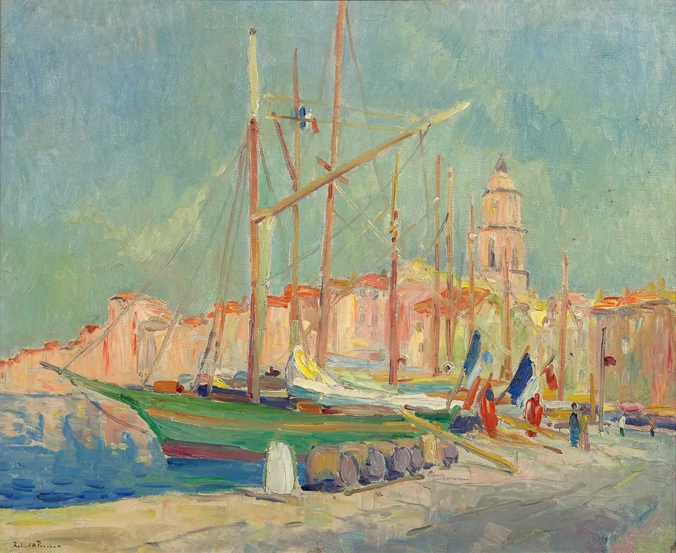 Bateaux Pavoises Dans Le Port De Saint Tropez