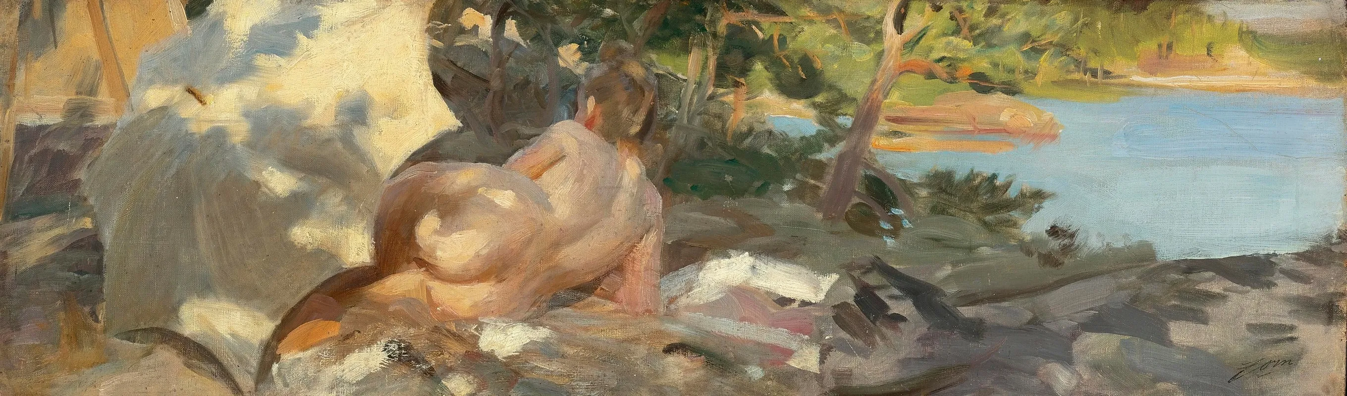 Bather With Parasol Dalaro Wall Art by Anders Zorn - High-Resolution Digital Print