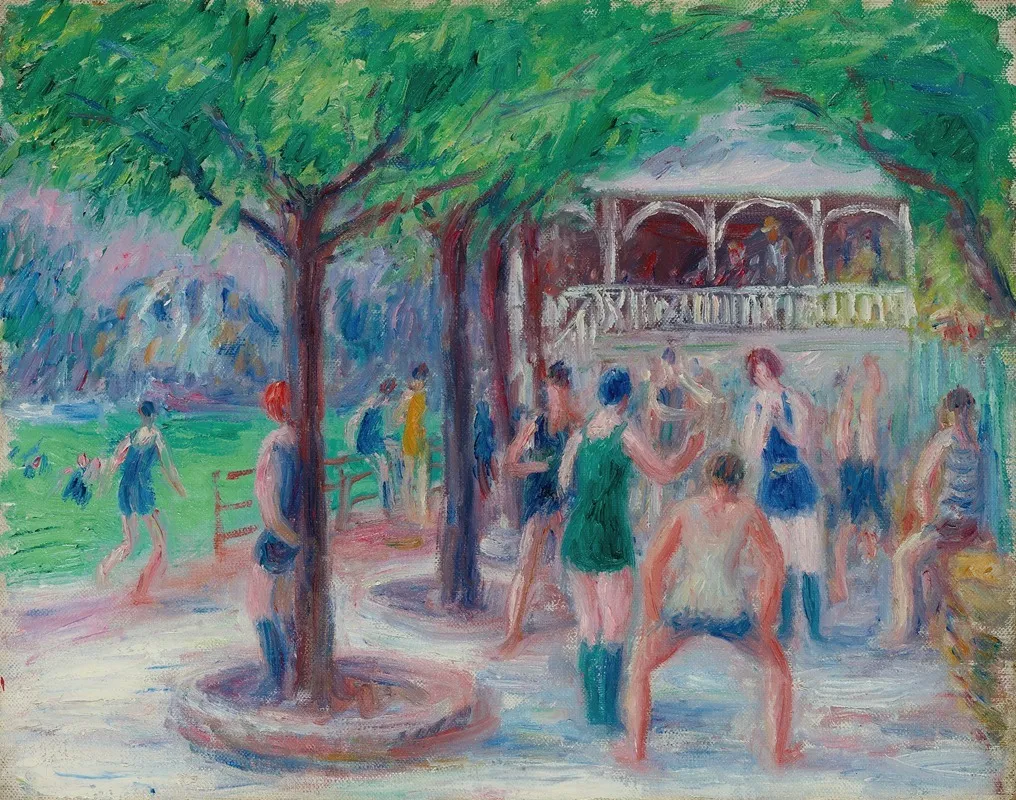 Bathers At Play Study 2 Wall Art by William James Glackens - High-Resolution Digital Print