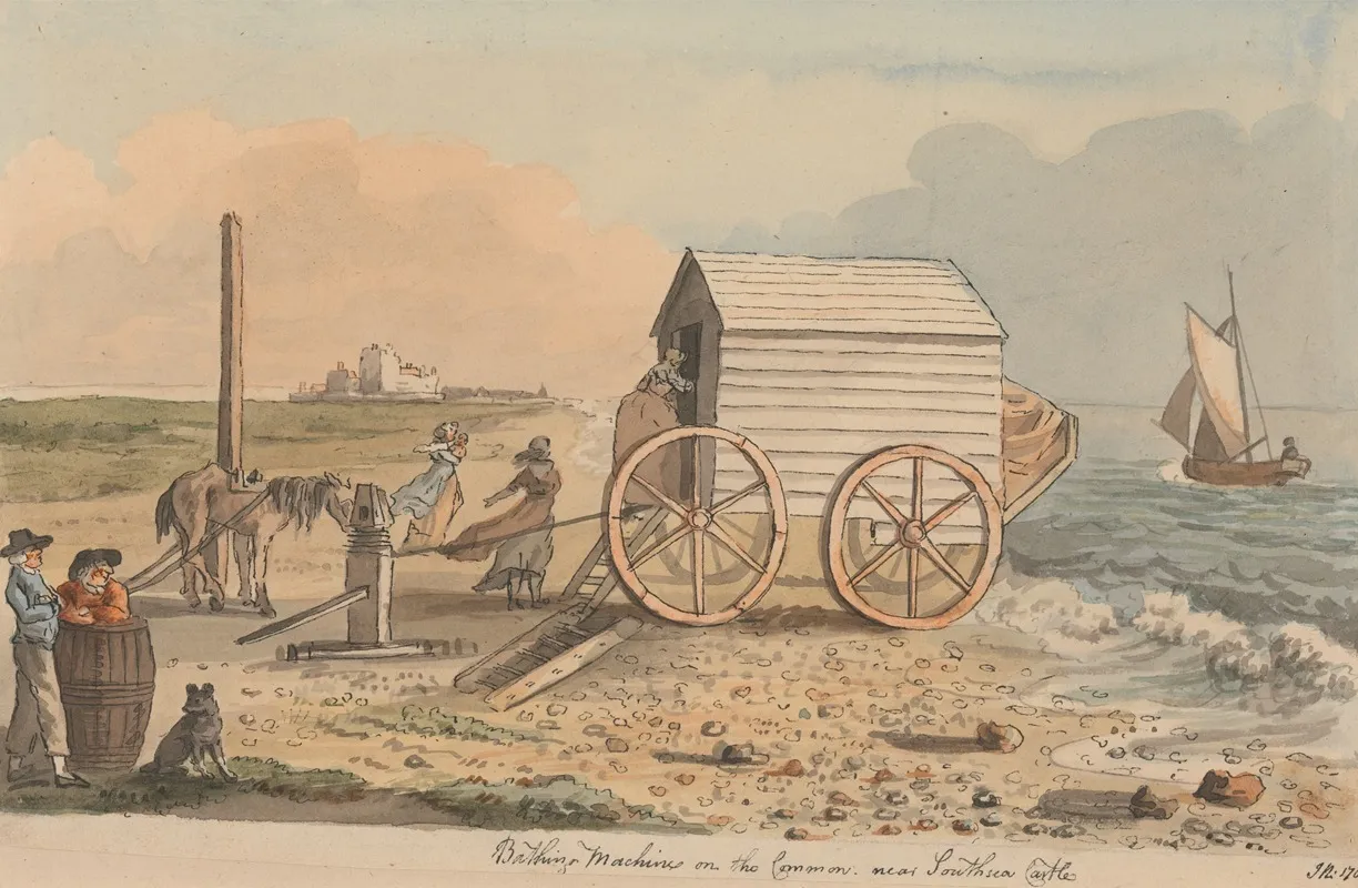 Bathing Machine On The Common Near Southsea Castle Wall Art by John Nixon - High-Resolution Digital Print