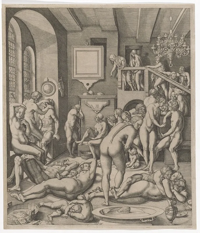 Bathing Room Bath Of The Anabaptists Wall Art by Virgil Solis - High-Resolution Digital Print