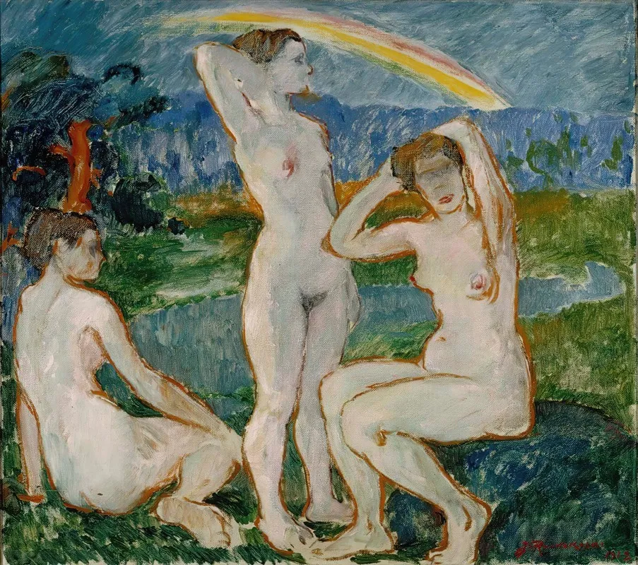 Bathing Women Sketch Wall Art by Jalmari Ruokokoski - High-Resolution Digital Print