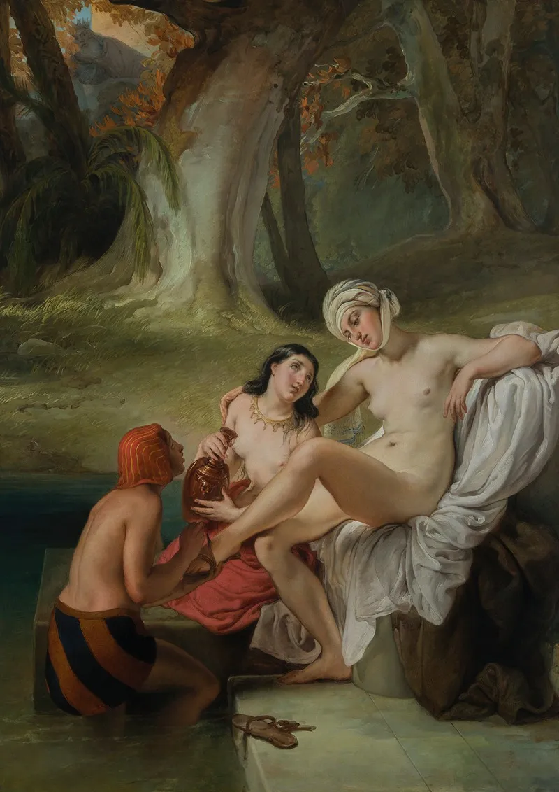 Bathsheba At The Bath 2 Wall Art by Francesco Hayez - High-Resolution Digital Print