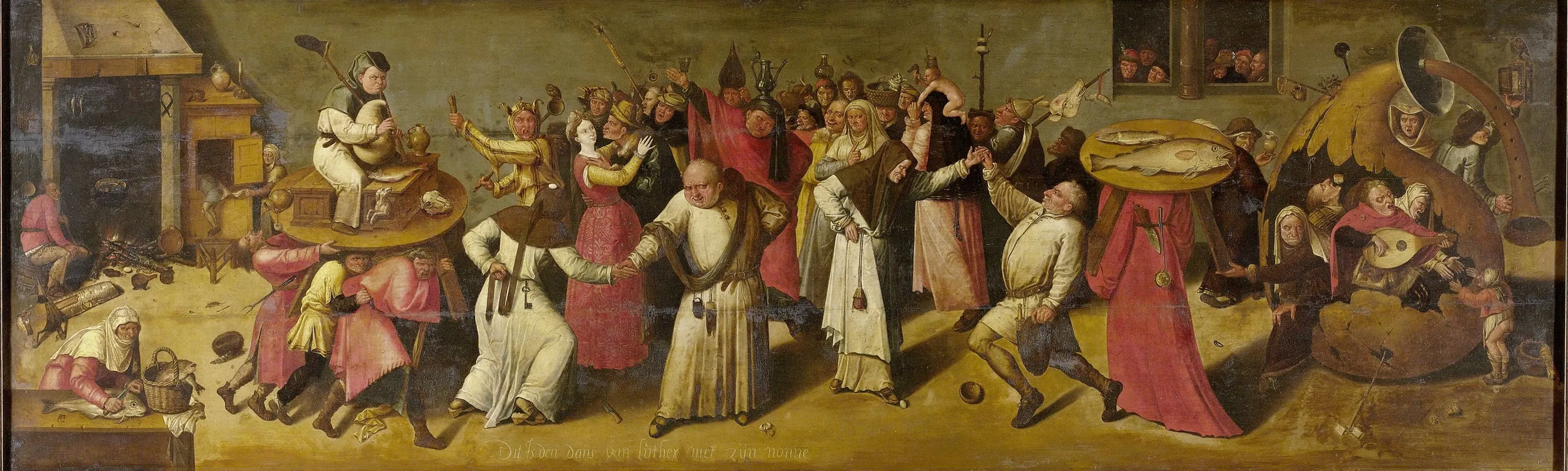 Battle Between Carnival And Lent 2 Wall Art by Manner of Hieronymus Bosch - High-Resolution Digital Print