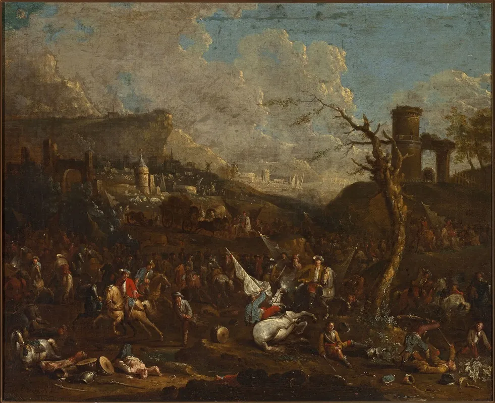 Battle Near A Port Wall Art by Arnold Frans Rubens - High-Resolution Digital Print