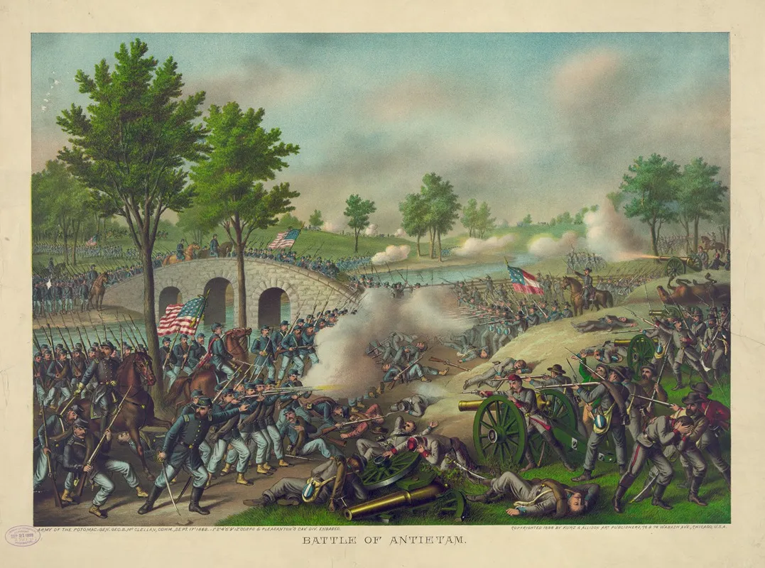 Battle Of Antietam Army Of The Potomac Wall Art by Kurz &amp; Allison - High-Resolution Digital Print
