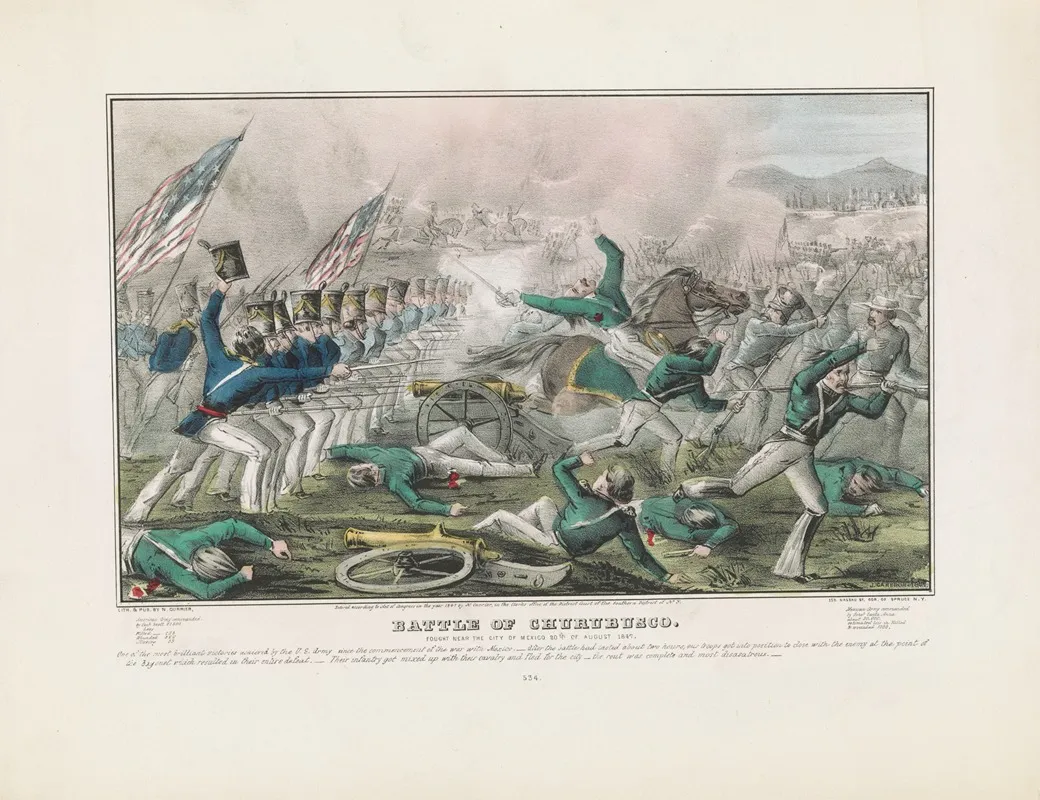Battle Of Churubusco Fought Near The City Of Mexico 20th Of August 1847