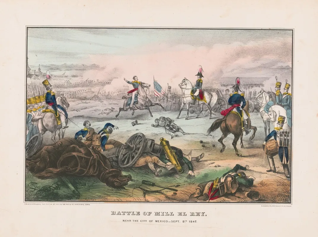 Battle Of Mill El Rey Near The City Of Mexico Sept 8th 1847 Wall Art by E.B. & E.C. Kellogg - High-Resolution Digital Print