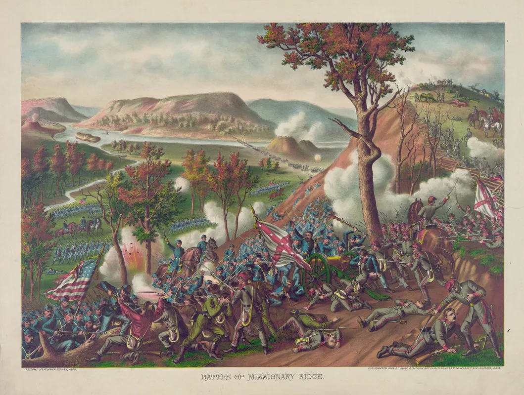 Battle Of Missionary Ridge Fought November 23 25 1863 Wall Art by Kurz & Allison - High-Resolution Digital Print