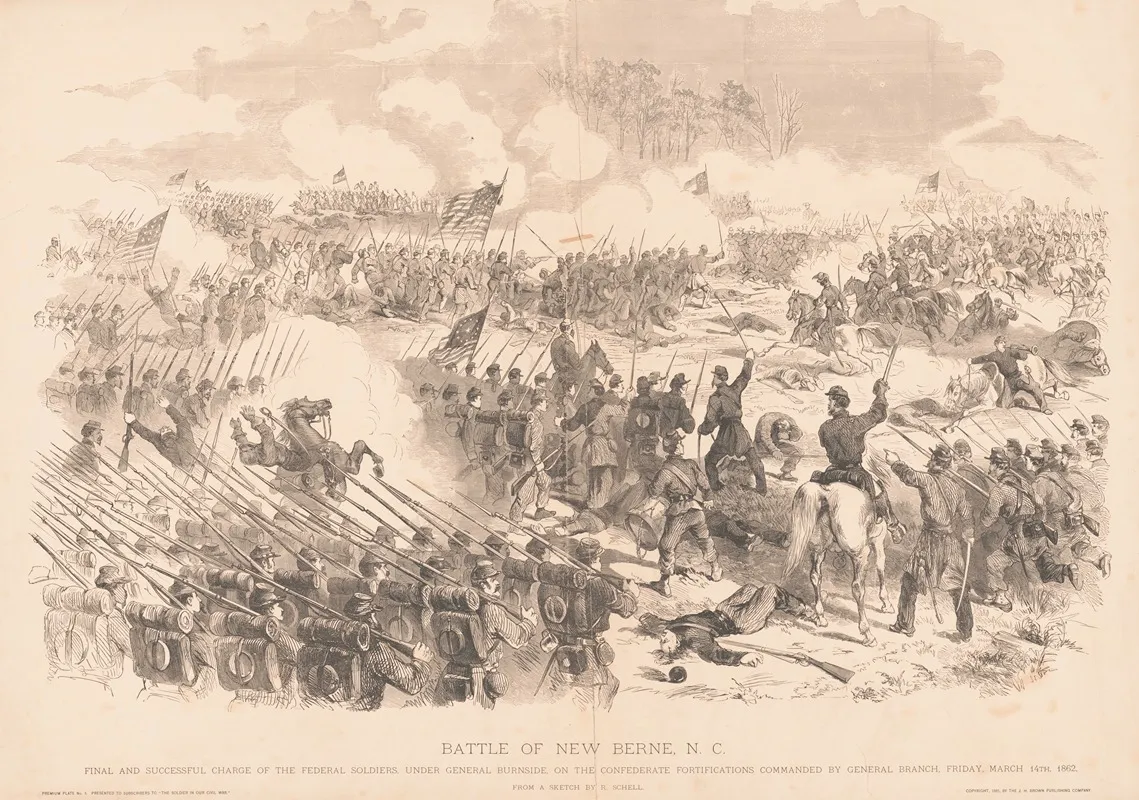 Battle Of New Berne N C Wall Art by J.H. Brown Publishing Company - High-Resolution Digital Print