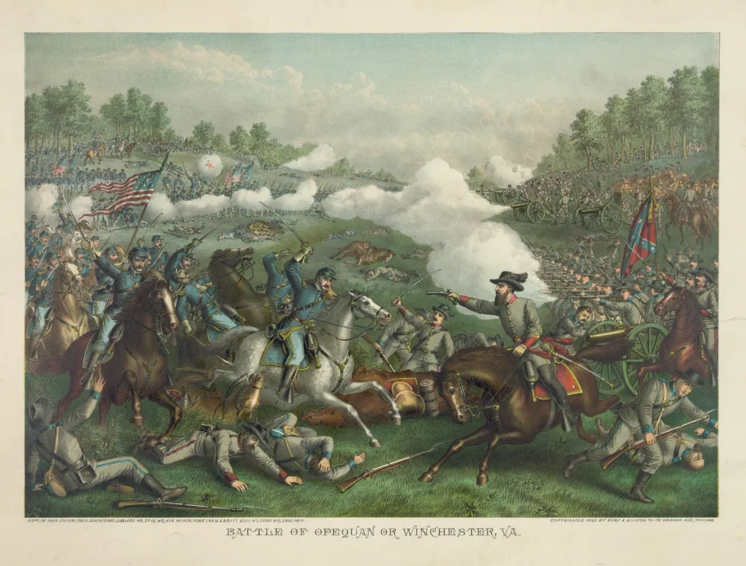 Battle Of Opequan Or Winchester Va Sept 19 1864 Wall Art by Kurz & Allison - High-Resolution Digital Print