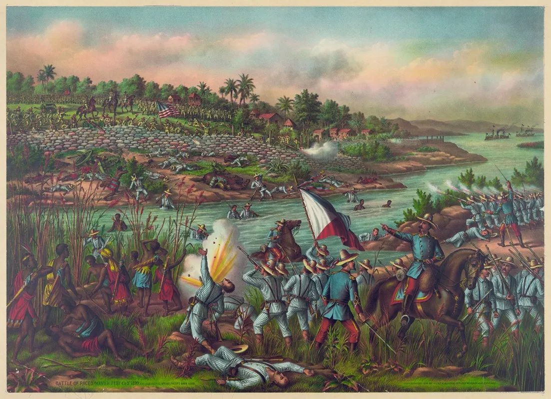 Battle Of Paceo Manila Feb 4th 5th 1899 Wall Art by Kurz & Allison - High-Resolution Digital Print