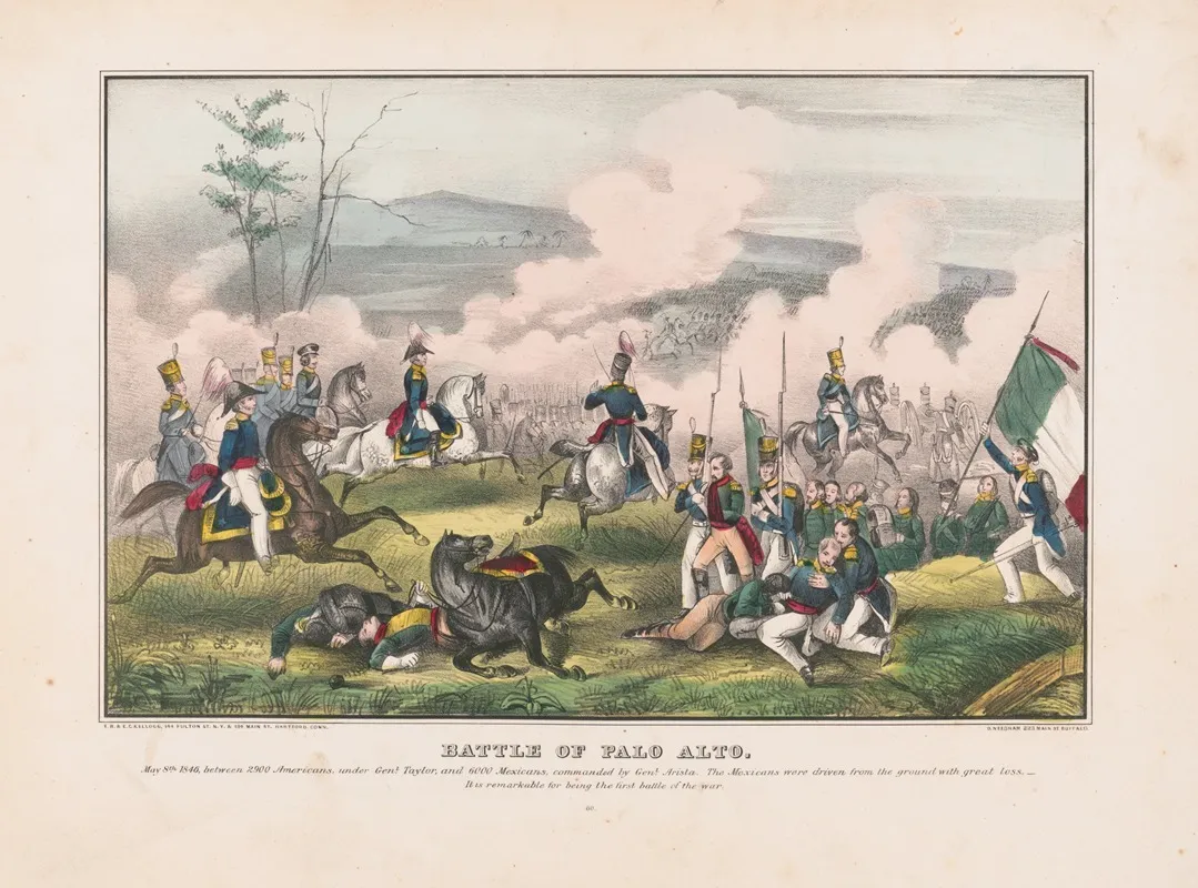 Battle Of Palo Alto May 8th 1846 Between 2900 Americans Under General Taylor And 6000 Mexicans Commanded By General Arista Wall Art by E.B. & E.C. Kellogg - High-Resolution Digital Print
