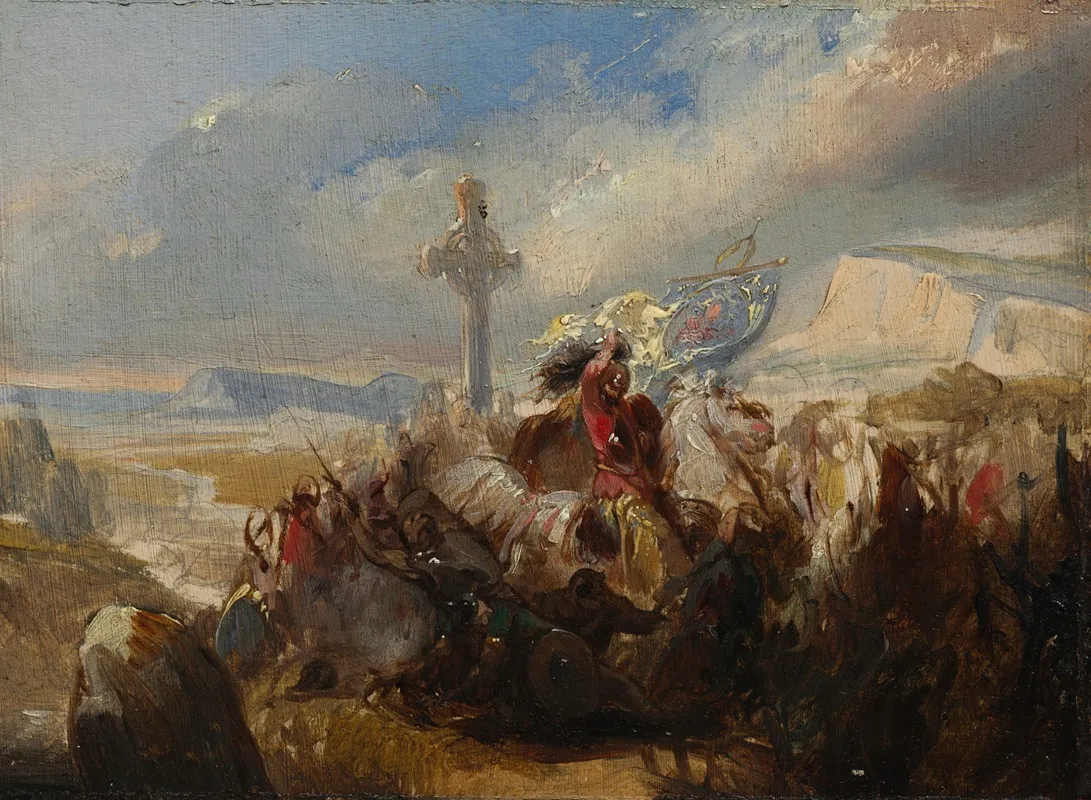 Battle Of Poitiers 25 October 732 Wall Art by Baron Charles de Steuben - High-Resolution Digital Print