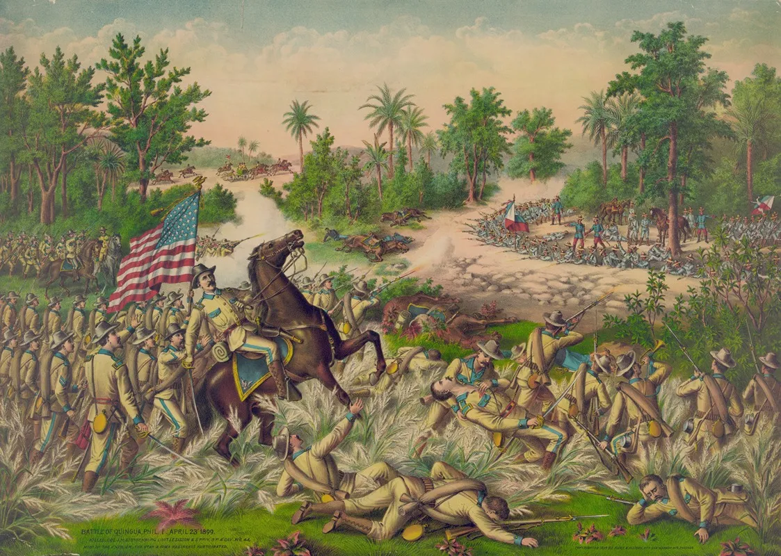 Battle Of Quingua Phil I April 23 1899 2 Wall Art by Kurz & Allison - High-Resolution Digital Print